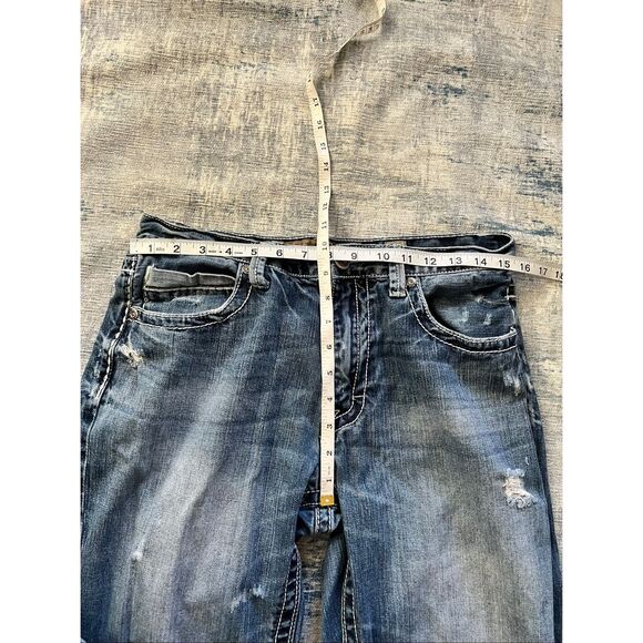 BKE Tyler Distressed Relaxed Fit Straight Leg Jeans 33 x 29 - Picture 6 of 8